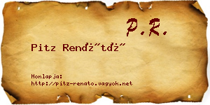 Pitz Renátó névjegykártya